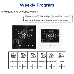온도 조절기 스마트 주간 프로그램 100-240V 바닥 난방 현대 아파트 CE 인증 공장 OEM/ODM <span class=keywords><strong>2</strong></span> 년 보증 - Product Image 3