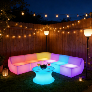 <span class=keywords><strong>Table</strong></span> de bar lumineuse à LED pour extérieur, idéale pour les soirées en boîte de nuit, canapé-lit lumineux à LED pour jardin, canapé lumineux à LED pour boîte de nuit - Product Image 2