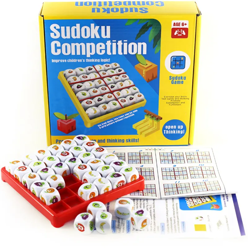 Nouveau Sudoku Compétition Intelligent Jeu De Société Jouets Éducatifs Fruits Cube Dés Sudoku Jouets Pour Parent-enfant Jeu Interactif