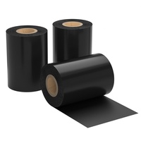 Ruban noir en mélange cire-résine 110 mm x 300 m par rouleau pour étiquettes sur imprimantes thermiques Zebra et fils