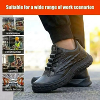 Chaussures de sécurité à embout d'acier conformes à la norme CE, coupe basse, unisexe, pour la construction industrielle, en cuir microfibre, semelle intermédiaire anti-perforation, bottes de travail