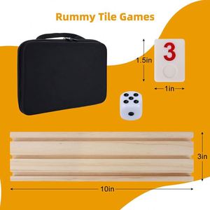 Jeu de Rummy en Mélamine Premium, 106 Tuiles, Édition Voyage de Luxe avec Supports en Bois de Luxe, Livraison Rapide - Product Image 2
