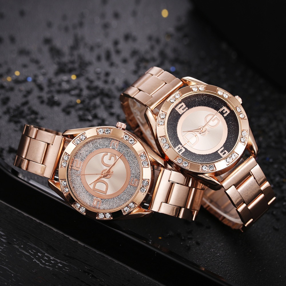 Hot Three Eye Six Stitches Diamond Style Quartz Watch Women Alloy Steel Strip Watches Women Watches Brand Female Wristwatch
