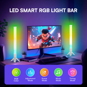 ไฟ RGBIC LED โมเดิร์นสำหรับตกแต่งห้องเล่นเกม พร้อมรีโมทคอนโทรล แสงไฟสร้างบรรยากาศสำหรับเล่นเกม ตัวโคมทำจากพลาสติก - Product Image 3