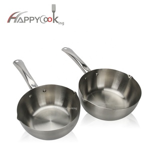 Commercio all'ingrosso prezzo più basso in acciaio inox salsa di pan pentole pentola con maniglie, pentola di acciaio inox pancia stufe - Product Image 4