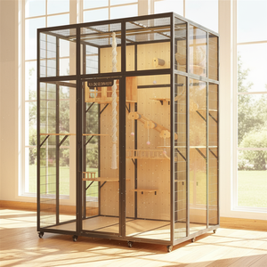 Villa <span class=keywords><strong>para</strong></span> Gatos Personalizada que Ahorra Espacio, Estantes de Pared <span class=keywords><strong>para</strong></span> Gatos, Muebles de Madera, Árbol <span class=keywords><strong>para</strong></span> Escalar, Condominio <span class=keywords><strong>para</strong></span> Gatos con Casa Cúbica <span class=keywords><strong>para</strong></span> Apartamento - Product Image 1