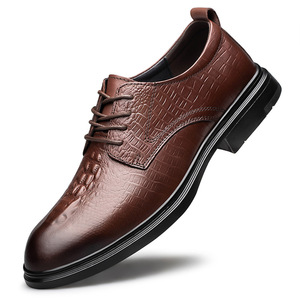 New stylish Italian men's <b>red</b> wine <b>red</b> <b>shoes</b> men's formal dress <b>lace</b>-up Oxford British men's leather <b>shoes</b> delivery - Product Image 6