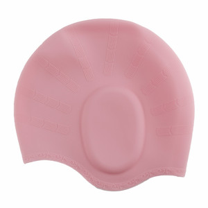 Gorro de natación de silicona unisex para adultos, talla grande, impermeable, color negro sólido, para deportes acuáticos - Product Image 3