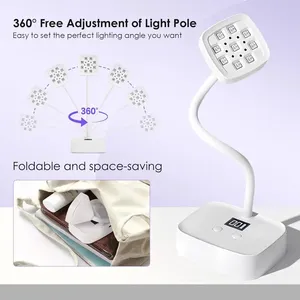 <b>Wireless</b> Nail <b>Lamp</b> LED UV Nail Dryer Rechargeable Auto Sensing Touch Control Fast Drying Nail Light 360. Bendable Table <b>Lamp</b> - Product Image 4