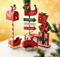 Eisen Weihnachtsmann Briefkasten Geschenkbox Schlitten Ornament Metall Weihnachtsdekoration Party-Deko Feiertagsheim-Dekor-Sets Großhandel