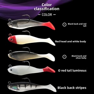 เหยื่อปลอม PVC แบบนิ่ม ขนาด 8 ซม./9.5 กรัม ตะขอเดี่ยว หางรูปตัว T บรรจุตะกั่ว  แบบไบโอนิค ป้องกันการติดกับต้นไม้ ขายส่ง - Product Image 4