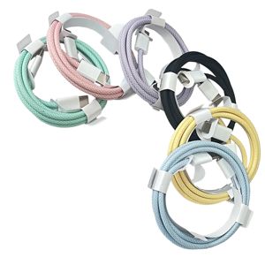 <span class=keywords><strong>C</strong></span>âble de chargeur tressé en nylon PD60W couleur macaron 1M 3A Type <span class=keywords><strong>C</strong></span> vers Type <span class=keywords><strong>C</strong></span> pour <span class=keywords><strong>Apple</strong></span> 15 16 Pro Max <span class=keywords><strong>C</strong></span>âble <span class=keywords><strong>USB</strong></span> <span class=keywords><strong>C</strong></span> - Product Image 1