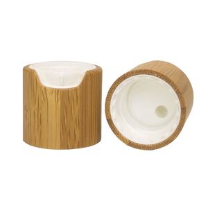20/410 24/410 Size Custom Logo Accept Bamboo <b>Disc</b> Caps Non-Spill White/Black Screw Cap for Bottles - Product Image 2