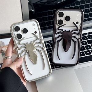 Funda de teléfono de TPU suave con diseño de araña y galvanoplastia de moda para iPhone 12 Pro Max 13 14 15 16 17 Pro, cubierta trasera con disipación de calor - Product Image 2