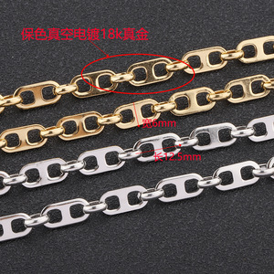 Stainless Steel <b>D</b> Ring Chain Gold Plated For <b>Necklace</b> Making DIY Jewelry Finding H1284 - Product Image 2