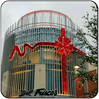 Décorations de Noël géantes personnalisables en LED avec paillettes, nœuds décoratifs pour les murs d'hôtels, centres commerciaux, boîtes cadeaux 3D, maisons