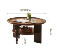 Table basse ronde rétro moderne en bois massif Table basse de luxe pour salon