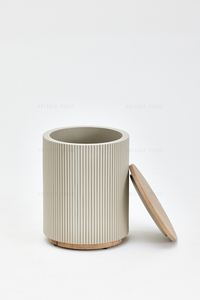 Scandinavian Modern <strong>Table</strong> Reclaimed Oak Made <strong>Round</strong> Coffee <strong>Table</strong> <strong>with</strong> <strong>Storage</strong> Light Color Wooden <strong>Side</strong> <strong>Table</strong> - Product Image 2