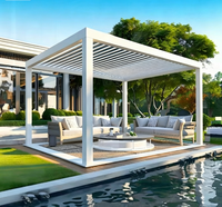 Toit à persiennes en aluminium à commande manuelle sur mesure, protection UV, pour terrasse, balcon, jardin, gazebo, patio, cour arrière, extérieur