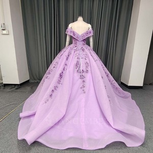 Robe de soirée Lsany252 en dentelle lavande appliquée, Robes de Quinceañera, Vestidos de 15 Años, Robe de fête d'anniversaire Quinceañera Jancember - Product Image 6