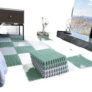 Alfombra de Felpa con Diseño de Patchwork, Rectangular, Antideslizante, para Dormitorio, Estudio, Balcón, Material de Algodón, Fácil de Limpiar - Product Image 5