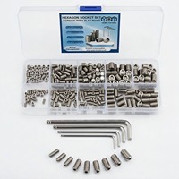 Kit d'assortiment de vis à pointe plate à six pans creux en acier inoxydable 304, 245 pièces, M3-M8, avec clés Allen