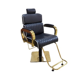 Sillón de Barbería Hidráulico Retro 360 °   Sillón de Barbería Reclinable y Giratorio con Reposapiés para Peluquería - Product Image 1