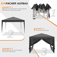 Tente de jardin extérieure étanche Gazebo pop-up facile à monter avec cadre en fer à paroi latérale pour événements Distance de la baie de 5m