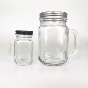 Bocaux en verre Mason <span class=keywords><strong>avec</strong></span> poignées 2022, 50 ml, 120 ml, 250 ml, bocaux en verre Mason, bocaux à boire en verre Mason <span class=keywords><strong>avec</strong></span> couvercle et poignée - Product Image 1