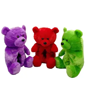 Kunden spezifische (interne 8,5 Zoll) Red Teddy Plüsch Bär Hausschuhe Soft Plush pp Baumwolle