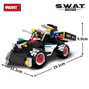 WOMA JUGUETES Venta al por mayor personalizar SWAT Asalto vehículo policía coche arma plástico bloques de construcción ladrillos juguetes conjunto para niños - Product Image 6