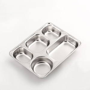 Vassoio in acciaio inox WOTAI con 5 sezioni vassoio per il pranzo piatto per cibo per bambini piatti per cena - Product Image 3
