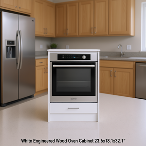 Armoire de cuisine murale en bois d'ingénierie blanc 23,6x18,1x32,1 pouces, style moderne - Product Image 2