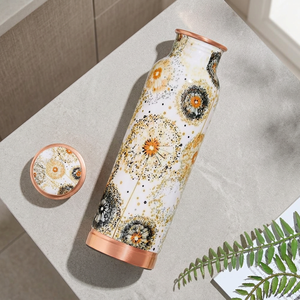 Customize Pattern Copper Beer Bottle Double Wall Insulated Screw-On Cap Classic Design Travel Use Unisex Large Office Gift - Product Image 1