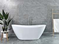 Contemporain Moderne Luxe Intérieur Adultes Autoportant Acrylique Ovale Rectangle Blanc Surface Solide Egouttoir Portable pour Hôtels
