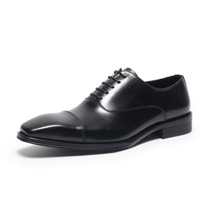 High-end Luxury Fashion Trend Genuine Leather High-quality Handmade Pointed <b>Toe</b> Lace-up Men's Shoes - Product Image 2
