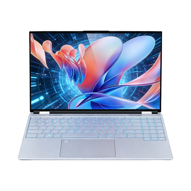 2026 New 16Inch Business Portable Laptop 7Color Backlit Keyboard Narrow Bezel 180 Foldable Fingerprint Unlock Intel Quad Core