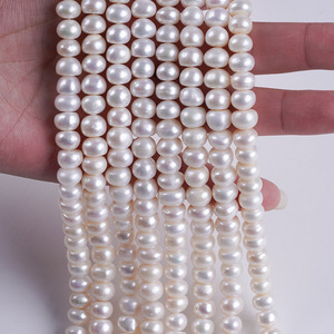 Perlas Naturales de Agua Dulce de 8-9 mm, Blancas, Planas, Sueltas, de Color Rosa, para Hacer Joyas, Pulseras y Accesorios - Product Image 3