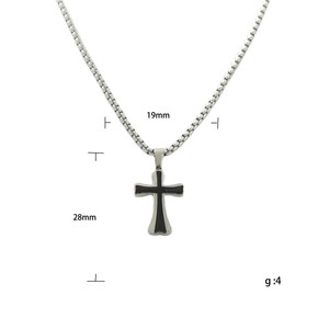 Men's Stainless Steel Cross Pendant <b>Necklace</b> Geometric Design Punk Retro Style 120193 - Product Image 5