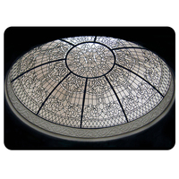 Dôme de puits de lumière en verre teinté au plomb pour l'éclairage naturel, vente en gros d'usine, art de la mosaïque personnalisé, dôme de puits de lumière en verre teinté