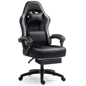 Fauteuil de <span class=keywords><strong>bureau</strong></span> inclinable pivotant en cuir à dossier haut, personnalisé, pour le gaming, avec repose-pieds, vente en gros - Product Image 2