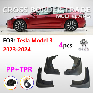 FOR Tesla <b>Model</b> 3 Mudguard TE1006-1 Carbon Fiber Front Right 24 25 Black Tire Deflector - Product Image 4