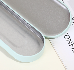 Boîte en étain ovale à couvercle coulissant givré pour rangement de papeterie, aiguilles à acné, outils de beauté, autocollants créatifs, conteneur à bougies - Product Image 6