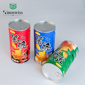 Rỗng bao bì giấy các tông lon thiếc với bên trong cấp thực phẩm có thể ống hộp cho đồ ăn nhẹ Chip Cookie giòn đóng gói container - Product Image 5