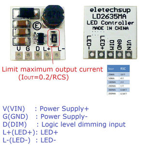 Controlador LED HB Eletechsup LD2635MA DC 5-27V 350mA, Reductor de Voltaje, PWM, Convertidor de Corriente Constante, Fuente de Alimentación B426 - Product Image 2