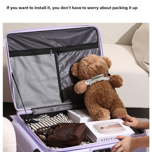 Hoge kwaliteit voorzien van openbaaringsmechanisme PC-materiaal spinner wielen handige deksel <span class=keywords><strong>trolley</strong></span> duurzame koffer TSA-slot uitbreidbare laag bagage - Product Image 3