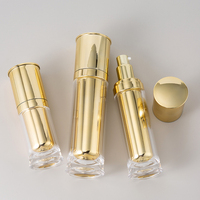 Ensemble cosmétique luxueux en acrylique doré avec flacon pompe à lotion et pots de crème pour le visage, contenances 20g, 30g, 40g, 50g, 30ml, 50ml, 80ml, 100ml