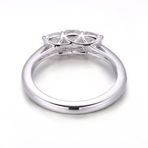 IGI <span class=keywords><strong>Certified</strong></span> 3 Pedra Almofada Corte Anel 14K Ouro Branco Minimalista Estilo De Noivado Anéis De Diamante De Casamento para As Mulheres à venda - Product Image 2