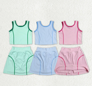 Conjuntos de Ropa Deportiva para Bebés Niñas, Chaleco sin Mangas, Falda Corta, Yoga, Actividad Física - Product Image 1