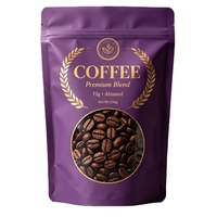 Pochette personnalisée mate pour café moulu avec fermeture éclair, qualité alimentaire, refermable, valve de dégazage unidirectionnelle, en feuille d'aluminium